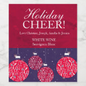 Weihnachtsweinetikett baut rot blau weinetikett (Einzelnes Label)