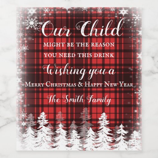 Weihnachtsweinetikett, Lehrergeschenk, unser Kind Weinetikett (Einzelnes Label)