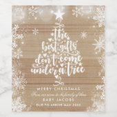 Weihnachtsweinetikett Pregnancy Reveal Familienges Weinetikett (Einzelnes Label)