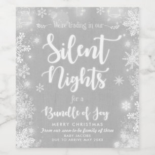 Weihnachtsweinetikett Pregnancy Reveal Familienges Weinetikett