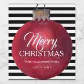 Weihnachtsweinetiketten mit modernen Streifen Weinetikett (Einzelnes Label)