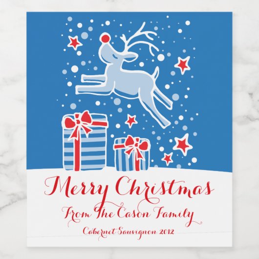 Weihnachtsweinetiketten Weinetikett (Einzelnes Label)