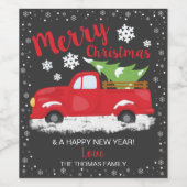 Weihnachtsweinflasche Etikett Ute Red (Einzelnes Label)