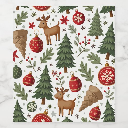 Weihnachtsweinflasche Weinetikett (Einzelnes Label)