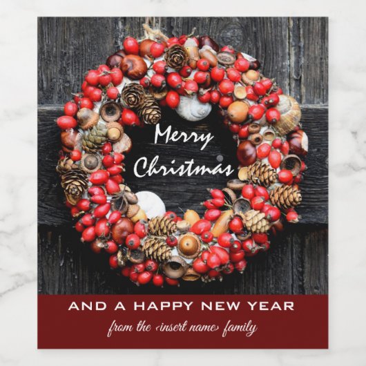 Weihnachtsweinflaschen Set Weinetikett (Einzelnes Label)