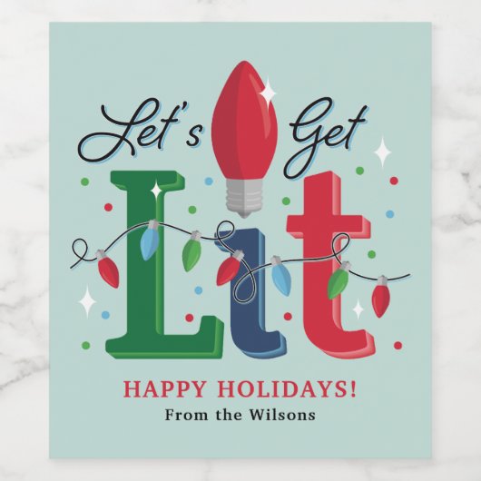 Weihnachtsweinflaschen Weinetikett (Einzelnes Label)