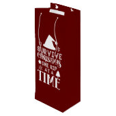 Weihnachtsweinhalter Geschenktüte Für Weinflaschen (Rückseite Schrägansicht)