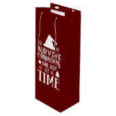 Weihnachtsweinhalter Geschenktüte Für Weinflaschen (Vorderseite Schrägansicht)