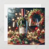 Weihnachtsweinkarte Feiertagskarte (Vorne/Hinten)