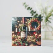 Weihnachtsweinkarte Feiertagskarte (Stehend Vorderseite)