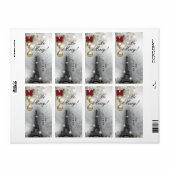 Weihnachtsweinlabel Paris Eiffelturm (Vorne)