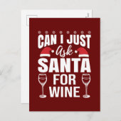 Weihnachtsweinliebhaber Feiertagspostkarte (Vorne/Hinten)