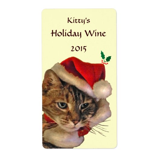 Weihnachtsweinmarke Santa Kitty (Vorne)