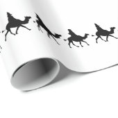 Weihnachtsweise-Silhouette Geschenkpapier (Rolleneckpunkt)