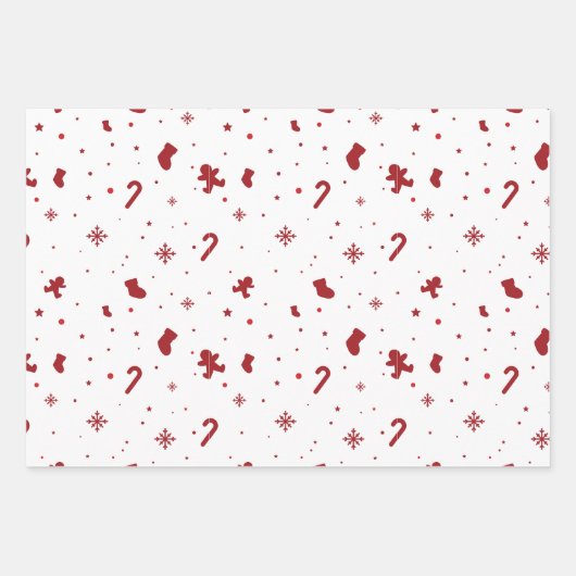 Weihnachtsweiß Geschenkpapier Set (Vorderseite 3)