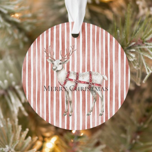 Weihnachtsweiß Pfefferminzhirsch Ornament (Baum)
