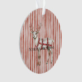 Weihnachtsweiß Pfefferminzhirsch Ornament (Vorderseite)