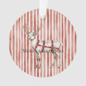 Weihnachtsweiß Pfefferminzhirsch Ornament (Vorderseite)