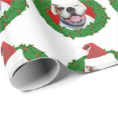 Weihnachtsweißboxer-Hundepackpapier Geschenkpapier (Rolleneckpunkt)