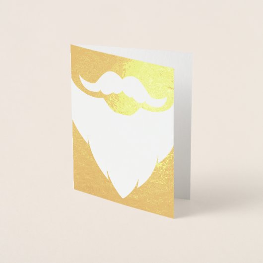 Weihnachtsweiße Bart Goldkarte Folienkarte (Vorderseite)