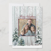 Weihnachtsweiße Birkenbaume Snowy Woodland Einladung (Vorderseite)