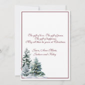 Weihnachtsweiße Birkenbaume Snowy Woodland Einladung (Rückseite)