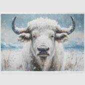 Weihnachtsweiße Buffalo Decoupage Seidenpapier (Vorderseite)