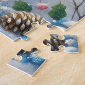 Weihnachtsweiße Einhorn mit Goldhorn Puzzle (Seite)