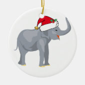 Weihnachtsweiße Elefant Party Niedlich Keramik Ornament (Vorne)