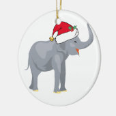 Weihnachtsweiße Elefant Party Niedlich Keramik Ornament (Links)