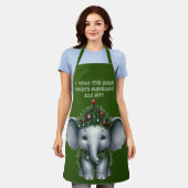 Weihnachtsweiße Elephant Gag Geschenk Schürze (Getragen)