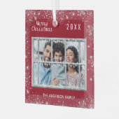 Weihnachtsweiße Foto Winterfenster Ornament Aus Glas (Vorderseite links)