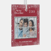 Weihnachtsweiße Foto Winterfenster Ornament Aus Glas (Vorderseite Rechts)