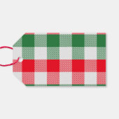 Weihnachtsweiße Grün und Rotes Buffalo Kariert Geschenkanhänger (Rückseite Horizontal)