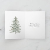 Weihnachtsweiße Grüne Bäume Karte (Innenseite)