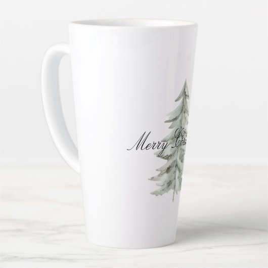 Weihnachtsweiße Grüne Bäume Milchtasse (Linke Ecke)