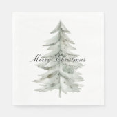 Weihnachtsweiße Grüne Bäume Serviette (Vorderseite)