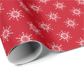 Weihnachtsweiße niedliche Schneeflocke Geschenkpapier (Rolleneckpunkt)
