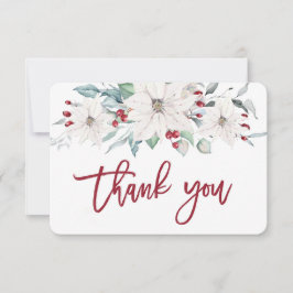 Weihnachtsweiße Poinsettia Dankeschön Karte