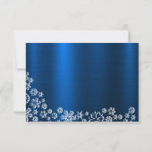 Weihnachtsweiße Schneeflocken Navy Blue RSVP Karte (Rückseite)