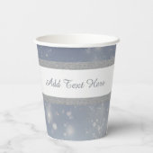 Weihnachtsweiße Schneeflocken Pappbecher (Rückseite)