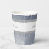 Weihnachtsweiße Schneeflocken Pappbecher (Rechts)