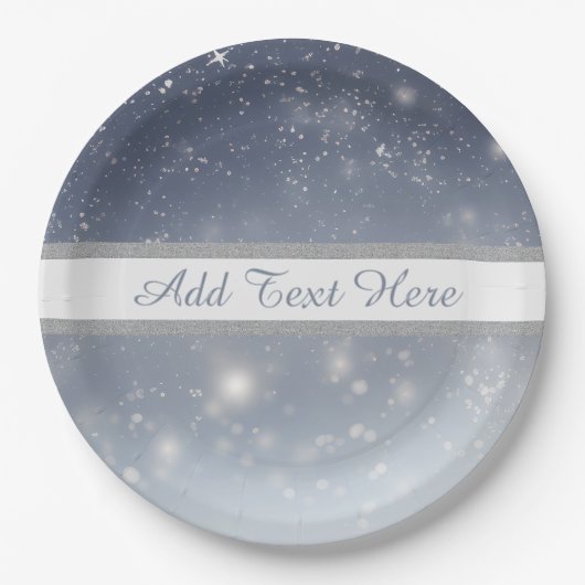 Weihnachtsweiße Schneeflocken Pappteller (Vorderseite)