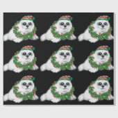 Weihnachtsweiße Siegel, festliches arktisches Tier Geschenkpapier (Flach)