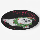 Weihnachtsweiße Siegel, festliches arktisches Tier Pappteller (Schrägansicht)