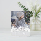 Weihnachtsweiße Silhouette Feiertagspostkarte (Stehend Vorderseite)