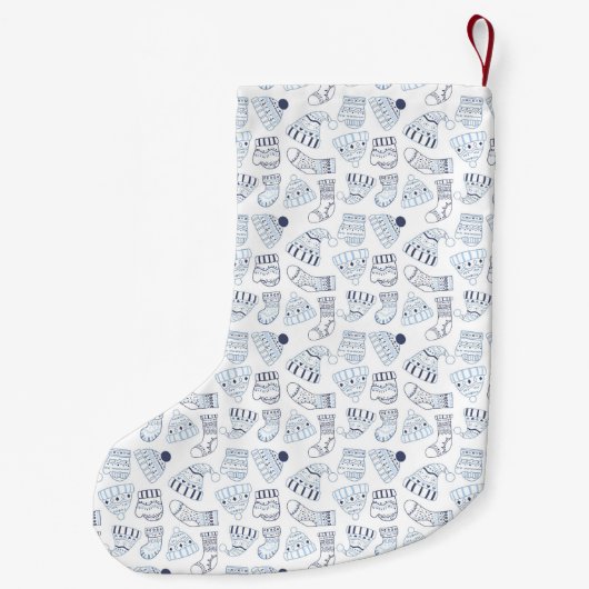 Weihnachtsweiße Strickmode Kleiner Weihnachtsstrumpf (Rückseite)