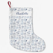 Weihnachtsweiße Strickmode Kleiner Weihnachtsstrumpf (Vorderseite)