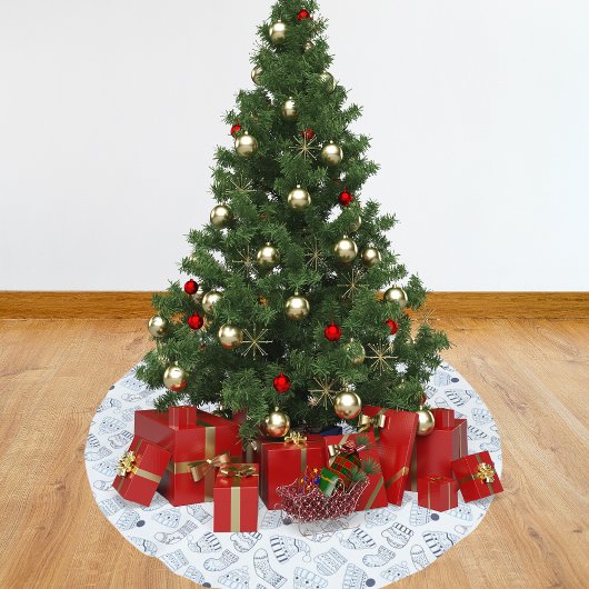 Weihnachtsweiße Strickmode Polyester Weihnachtsbaumdecke