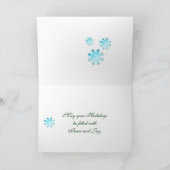 Weihnachtsweiße Taube Pink Poinsettia Karte (Innenseite)